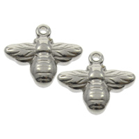 Stainless Steel Animal Pendants, Bee, original color, 16x14x4mm, Hole:Approx 1mm, 100PCs/Bag, Sold By Bag