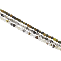 Achat Perlen, gemischter Achat, rund, verschiedenen Materialien für die Wahl & facettierte, gemischte Farben, 4mm, Bohrung:ca. 0.5mm, Länge:ca. 14.5 ZollInch, 10SträngeStrang/Tasche, ca. 92PCs/Strang, verkauft von Tasche