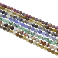 Perles agates, agate mixte, Rond, différents matériaux pour le choix & facettes, 6mm, Trou:Environ 1mm, Longueur:Environ 14.5 pouce, 10Strandstoron/sac, Environ 62PC/brin, Vendu par sac