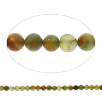 Natürliche Streifen Achat Perlen, rund, facettierte, gemischte Farben, 10mm, Bohrung:ca. 1mm, 38PCs/Strang, verkauft per ca. 14.5 ZollInch Strang