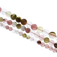 Mischedelstein Perlen, Edelstein, rund, verschiedene Größen vorhanden, Bohrung:ca. 1mm, verkauft per ca. 14.5 ZollInch Strang