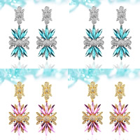 Zinc Alloy Drop Earring with Crystal stainless steel post pin plated faceted & with rhinestone lead & cadmium free Sold By Pair
