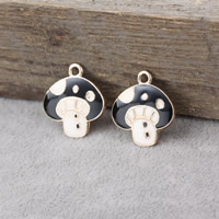 Zinc Alloy Enamel Pendants mushroom gold color plated nickel lead & cadmium free Approx 2mm Sold By Lot
