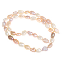 Barock odlad sötvattenspärla pärlor, Freshwater Pearl, naturlig, blandade färger, 7-8, Hål:Ca 0.8mm, Såld Per Ca 15.5 inch Strand