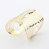 Iron Cuff Bangle, gold color plated, lead & cadmium free, 57mm, Inner Diameter:Approx 57mm, Length:Approx 6.5 Inch, 3PCs/Bag, Sold By Bag