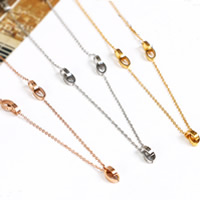 Titanium Steel Necklace, with 4cm extender chain, Donut, word love, plated, oval chain, more colors for choice, 420mm, Sold Per Approx 16.5 Inch Strand