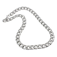 Stainless Steel Chain Necklace, twist oval chain & for man, original color, 15x22x4mm, Length:Approx 23 Inch, 10Strands/Lot, Sold By Lot