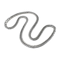 Stainless Steel Chain Necklace, curb chain & for man, original color, 7x10x1.50mm, Length:Approx 23 Inch, 20Strands/Lot, Sold By Lot