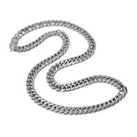 Stainless Steel Chain Necklace curb chain & for man original color Length Approx 23 Inch Sold By Lot