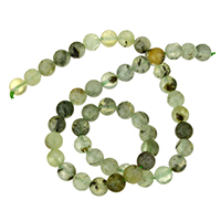 Natural Prehnite Beads, Round, different size for choice, Hole:Approx 1-2mm, Length:Approx 15 Inch, Sold By Lot