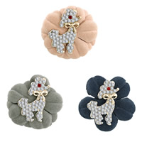Rhinestone Brooch, Tibetan Style, with PE Foam, Flower, plated, can be used as brooch or hair flower & with rhinestone, more colors for choice, lead & cadmium free, 45x45mm, 3PCs/Bag, Sold By Bag