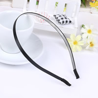 Hair Bands, Cloth, with Iron, platinum color plated, for woman, black, 5mm, Length:Approx 14 Inch, 50PCs/Lot, Sold By Lot