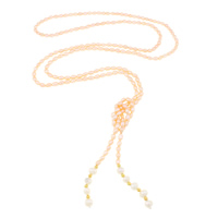 Natural Freshwater Pearl Necklace with Brass pink 5-8mm Sold Per Approx 48 Inch Strand