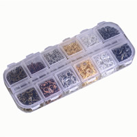Iron Mixed Jewelry with Plastic Box Rectangle plated lead & cadmium free 