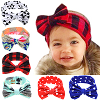 Cotton Headband, Bowknot, elastic & for children & different designs for choice, 195x60mm, Sold Per Approx 15 Inch Strand