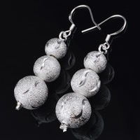 Brass Drop Earring, real silver plated, lead & cadmium free, 12x33mm, Sold By Pair