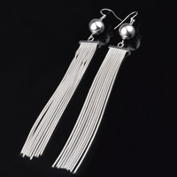 Fashion Fringe Earrings Brass real silver plated lead & cadmium free Sold By Pair