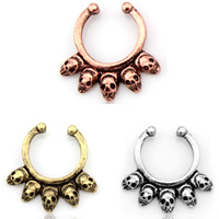 Zinc Alloy Nose Piercing Jewelry Skull plated lead & cadmium free 20mm Sold By Bag