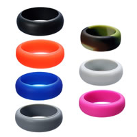 Unisex Finger Ring, Silicone, different size for choice, mixed colors, 8mm, 20PCs/Lot, Sold By Lot