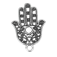 Tibetan Style Pendant Cabochon Setting, Hamsa, antique silver color plated, Islamic jewelry & hollow, nickel, lead & cadmium free, 20x40x2mm, Hole:Approx 3.5mm, Inner Diameter:Approx 5mm, 100PCs/Lot, Sold By Lot