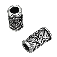 Tibetan Style Large Hole Bead, Column, antique silver color plated, nickel, lead & cadmium free, 5.50x10x5.50mm, Hole:Approx 3mm, 500PCs/Lot, Sold By Lot