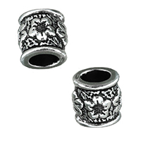 Tibetan Style European Beads Setting, Column, antique silver color plated, without troll, nickel, lead & cadmium free, 8.50x9x9mm, Hole:Approx 5mm, Inner Diameter:Approx 1mm, 200PCs/Lot, Sold By Lot