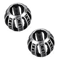 Zinc Alloy European Beads Drum antique silver color plated without troll & hollow nickel lead & cadmium free Approx 6mm Sold By Lot