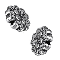 Tibetan Style Flower Beads, antique silver color plated, nickel, lead & cadmium free, 10x10x4mm, Hole:Approx 1mm, 500PCs/Lot, Sold By Lot
