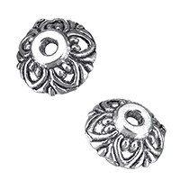 Tibetan Style Bead Cap, Flower, antique silver color plated, hollow, nickel, lead & cadmium free, 10x10x4mm, Hole:Approx 1.5mm, 1000PCs/Lot, Sold By Lot