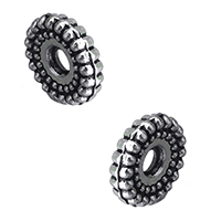 Zinc Alloy Spacer Beads Flat Round antique silver color plated nickel lead & cadmium free Approx 1mm Sold By Lot
