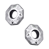 Abalorios de Aleación de Zinc , Octágono, chapado en color de plata antigua, libre de níquel, plomo & cadmio, 6x6x1.50mm, agujero:aproximado 2mm, 1000PCs/Grupo, Vendido por Grupo