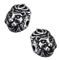 Tibetan Style Animal Beads, Lion, antique silver color plated, nickel, lead & cadmium free, 11.50x15x9mm, Hole:Approx 2mm, 100PCs/Lot, Sold By Lot