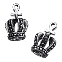 Tibetan Style Crown Pendants, antique silver color plated, nickel, lead & cadmium free, 11.50x18x11.50mm, Hole:Approx 2mm, 6mm, 200PCs/Lot, Sold By Lot