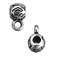 Zinc Alloy Bail Beads Drum antique silver color plated nickel lead & cadmium free Approx 2mm 2.5mm Sold By Lot