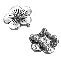 Flower Zinc Alloy Connector antique silver color plated 2/2 loop nickel lead & cadmium free Approx 1mm Inner Approx 1.5mm Sold By Lot