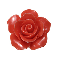 Synthetic Coral Beads, Flower, carved & layered, red, 34.50x35x12mm, Hole:Approx 3mm, 10PCs/Bag, Sold By Bag