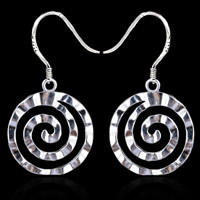 Brass Drop Earring Flat Round real silver plated lead & cadmium free Sold By Pair