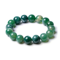 Green Agate Bracelet natural Unisex Length Approx 7.5 Inch Sold By Lot