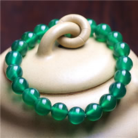 Calcedony verde braccialetto, naturale, unisex & formato differente per scelta, Venduto per Appross. 7.5 pollice filo
