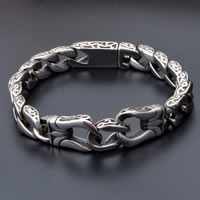 Men Bracelet, Titanium Steel, for man & blacken, 11mm, Sold Per Approx 8 Inch Strand