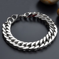 Titanium Steel Bracelet curb chain & for man original color 11mm Sold Per Approx 8.5 Inch Strand