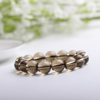 quartz fumé bracelet, Rond, synthétique, 14mm, Vendu par Environ 7 pouce brin