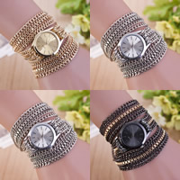 Wrap Watch Zinc Alloy with Glass with 2lnch extender chain plated twist oval chain & box chain & for woman nickel lead & cadmium free 25mm Length Approx 24.5 Inch Sold By Lot