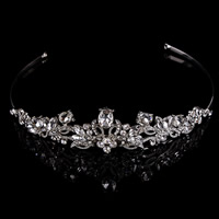 Bridal Tiaras, Tibetan Style, with Crystal, silver color plated, for bridal & faceted & with rhinestone, lead & cadmium free, 160mm, Sold By PC