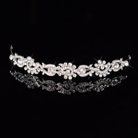 Bridal Hair Band, Tibetan Style, silver color plated, for bridal & with rhinestone, lead & cadmium free, 140x20mm, Sold By PC