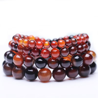 Miracle Agate Bracelet, Round, natural, different size for choice, Length:Approx 7 Inch, 3Strands/Bag, Sold By Bag