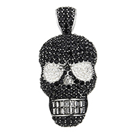 Stainless Steel Skull Pendants with Clay Pave & Glass with rhinestone Approx Sold By PC