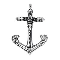 Stainless Steel Pendants, Anchor, nautical pattern & with skull pattern & blacken, 40.50x62x7mm, Hole:Approx 5mm, Sold By PC