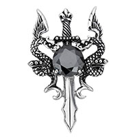 Cubic Zirconia Pendant Stainless Steel Sword with cubic zirconia & faceted & blacken Approx Sold By PC
