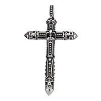 Stainless Steel Cross Pendants, Sword Cross, blacken, 43x74x9mm, Hole:Approx 6.5x8.5mm, Sold By PC